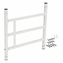 This fixed-installation window security bar is constructed from carbon steel with a white finish. It features three bars and a height of 15 1/4 inches, adjustable to fit window widths from 15 3/4 to 22 inches. Designed for inside or outside mounting, it provides a security barrier for windows in residential or commercial settings.