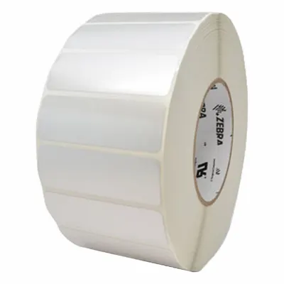 ZEBRA Barcode Printer Labels: 3 in Label Wd, 2 in Label Ht, Silver, 3 in Core Dia. - Industrial Thermal Transfer Labels