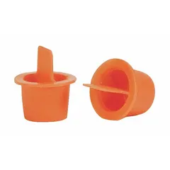 Plastic male plug designed for use with DeVilbiss paint spray gun models DPC-606, DPC-607, and DPC-608. Sold in a 10-pack. Used to seal fluid or air passages during maintenance or storage.
