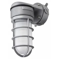 This LED vapor-tight fixture features an integrated LED delivering 39 lm/W at 4000K and 15W. It operates on 120/277V AC and is housed in aluminum for wall-mounted illumination in industrial and commercial areas such as parking garages, stairwells, and loading docks.