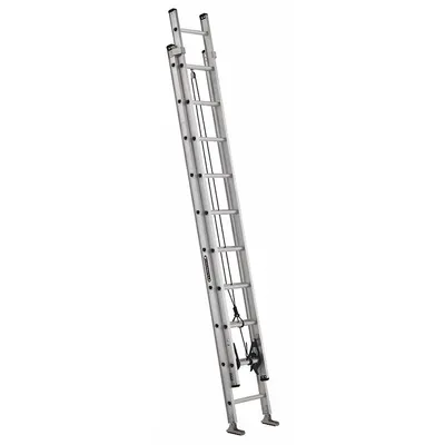 LOUISVILLE LADDER AE2220 20 ft Aluminum Extension Ladder - Lightweight Aluminum Extension Ladders