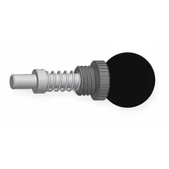 This locking ball-knob weld-mount indexing plunger features a 0.375 in plunger width. Designed for secure positioning and locking in jigs, fixtures, and workholding applications, it allows operators to retract and lock the plunger for quick part changes or adjustments.