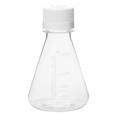 OEM Plastic Flasks: Erlenmeyer, PETG, 250 mL, Sterile, Autoclavable - Plastic Erlenmeyer Flasks