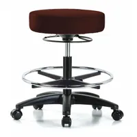 ESD Cleanroom Stool: Vinyl, Ht Range 20 1/2 in to 28 in, 17 in Seat Wd, 17 in Seat Dp, 5 Glides (MPN GRVMBSO-RG-CF-RC-8569)