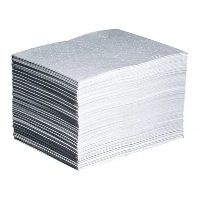 PIG Sorbent Pad, 20 in x 15 in, White, 200 PK - Sorbent Pads