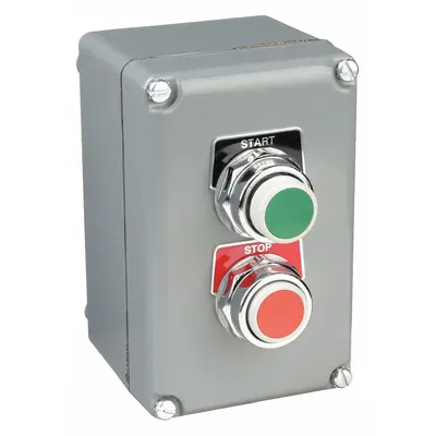 SCHNEIDER Control Station: (2) Push Buttons, 0 Pilot Lights, 1NO/1NC, Start/Stop - Push-Button Control Stations