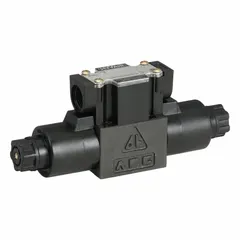 Solenoid-operated directional control valve with D03 NFPA size, three positions, and Tank, Tank configuration. Maximum flow rate of 20 gpm. Used in hydraulic systems to direct fluid flow for actuator control in industrial machinery and mobile equipment.