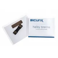 Badge Holder: Pouch, Horizontal/Vertical, 3 in Badge Pouch Wd, 4 in Badge Pouch Ht, Plastic, 20 PK (MPN BAU 67665)