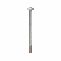 This carriage bolt features a square neck that prevents rotation during tightening, making it suitable for metal-to-wood or metal-to-metal fastening where a smooth, rounded head is desired. Made from 18-8 stainless steel with a plain finish, it measures 5-1/2 inches in length with a 3/8"-16 thread size. Sold in packs of 10.