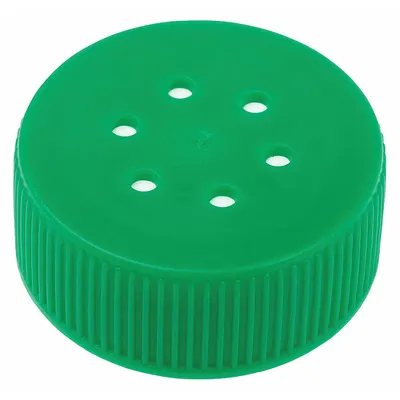 CELLTREAT Cap: 35 mm Dia, Green, HDPE, Unlined, 29-14 mm Screw Closure Size, Narrow Mouth Size - Screw On Caps