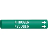 Pipe Marker: Nitrogen, Green, White, Fits 3/4 to 1 3/8 in Pipe O.D., 1 Pipe Markers, With Arrows (MPN 4099-A)