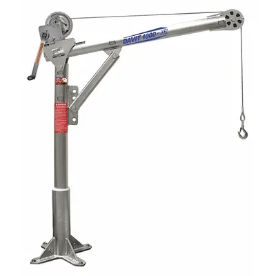 OZ LIFTING PRODUCTS Davit Crane Kit: Steel, Manual, 1,000 lb Max. Load Capacity - Steel Davit Crane Kits with Bases
