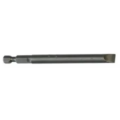 Impact-rated slotted head bit for driving imperial fasteners with impact drivers. Made from S2 steel with a hex shank. Sold in a 5-pack. Suitable for general fastening tasks requiring high torque.