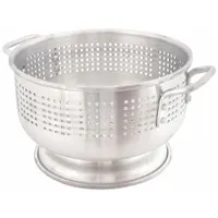 CRESTWARE Colander: 12 qt Capacity, 7 3/4 in Overall Ht, Aluminum, Handle Included (MPN ACOL12M)