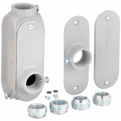 RACO Conduit Outlet Body: Aluminum, 1 in Trade Size, LL Body, 3 cu in Body Capacity - C or T/LR/LL/LB - Type