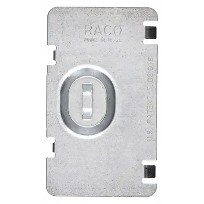 RACO Electrical Box Cover: 1 Gangs, Blank, For Rectangular Box Shape, Steel - Wiring Protector Plates
