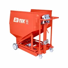 This B-TEK hopper scale features a 24-inch wide by 38-inch deep weighing surface with 1 lb readability. It includes an LCD display and RS-242 connection port, housed in an IP54-rated enclosure. Suitable for weighing bulk materials in industrial batching, blending, and inventory control applications.