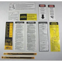 Label kit for use with Louisville Ladder DXL3420-16PG and compatible models. Replaces worn or missing labels to maintain legible safety and compliance markings on industrial ladders.