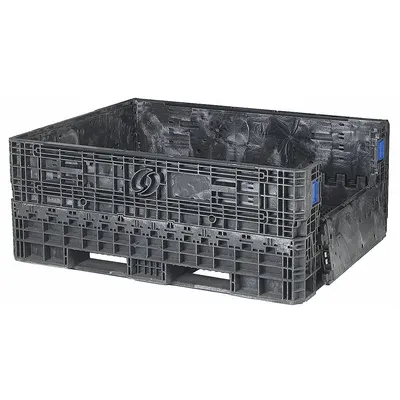 ORBIS Collapsible Bulk Container: 28.7 cu ft, 62 1/2 in x 48 in x 25 in, Lid Not Included - Collapsible Plastic Bulk Containers