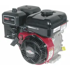 Horizontal-shaft gasoline engine delivering 5.5 lb-ft gross torque. Features recoil start and a 3/4 in shaft diameter with keyway. Suitable for powering pressure washers, generators, and construction machinery in landscaping, agriculture, and light industrial applications.