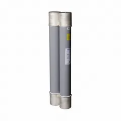 E-rated time-delay cylindrical fuse rated 150 A at 14.4 kV AC. Indicating feature provides visual blown-fuse indication. Designed for overcurrent protection in medium-voltage industrial electrical systems such as motor circuits, transformers, and switchgear.