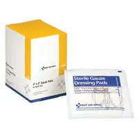 FIRST AID ONLY Gauze Pad: 4 in Dressing Lg, 4 in Dressing Wd, Gauze, Sterile, 50 PK (MPN J213)
