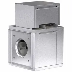 Unassembled belt-drive blower with an 11-inch backward-inclined wheel for in-line duct applications. Supplied without a drive package, requiring separate selection of motor and drive components. Complies with UL/cUL 705 standards.