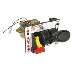 This BUYERS PRODUCTS toggle switch features a 4-way contact form with on/off function and five connections. The black actuator and stem are paired with leads connection for wiring. Suitable for controlling electrical circuits in vehicles, such as lights, fans, or pumps, in 12V or 24V systems.