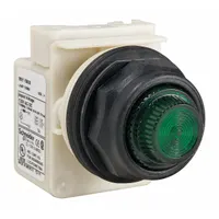 SCHNEIDER ELECTRIC Pilot Light: 30 mm Panel Mounting Size, Green, Incandescent, 9001SK Series (MPN 9001SKP38G31)