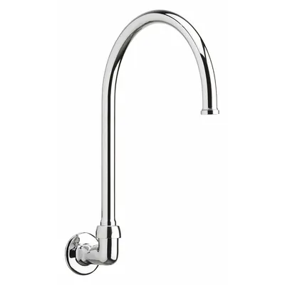 CHICAGO FAUCETS Spout: Spout, Gooseneck, Swivel Spout, Brass, Polished Chrome - Gooseneck Faucet Spouts
