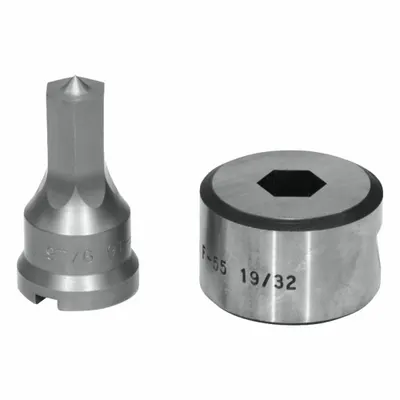 EDWARDS Hex Punch & Die Set: Edwards, 55 ton_65 ton_100 ton_120 ton Compatible Ironworker Size - Punching Dies