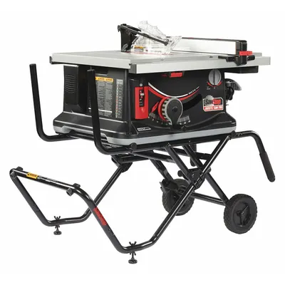 SAWSTOP Table Saw: 120 V AC Volt, 15 A Current, 9 3/4 in Left to 25 1/2 in Right - Rolling Stand Portable Table Saws