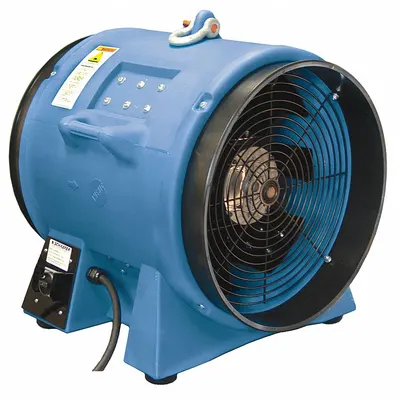 AMERIC Confined Space Fan: 220 V AC, 20 in Duct Dia, 5 hp Horsepower - Axial Fans & Blowers