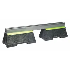 This support block with strut channel is used to mount and secure piping, conduit, or equipment. The pre-galvanized steel support provides strength, while the rubber base dampens vibration and protects mounting surfaces. Overall length is 24 inches with a 5-inch wide rubber base.
