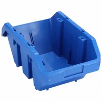 QUANTUM STORAGE SYSTEMS Cross-Stacking Bin: 9 1/4 in x 14 in x 6 1/2 in, Blue, Label Holder Included (MPN QP1496BL)
