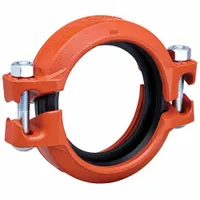 This rigid bolted grooved pipe coupling joins grooved-end pipe in fire protection, HVAC, and industrial piping systems. Constructed of ductile iron, it provides a leak-tight connection rated for 500 psi maximum operating pressure. Suitable for high-pressure water, oil, and gas applications