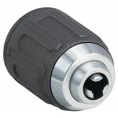 Keyless drill chuck designed as a replacement part for DEWALT cordless hammer drill/drill kits. Enables quick bit changes without a key, suitable for drilling and driving applications in construction, maintenance, and repair work.