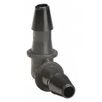 Barbed Fitting Elbow: 3/16 in ID x 3/16 in ID Fitting Size, Barbed, Nylon, 10 PK (MPN L0-3BN)