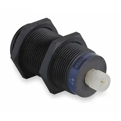 Inductive cylindrical proximity sensor with built-in connector, unshielded, PNP output. DC supply voltage 12-48V DC. Detects metallic objects without contact for position sensing, part detection, and machine control in industrial automation.