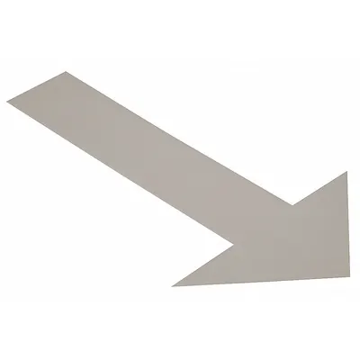 MIGHTY-LINE Floor Marking Tape: Arrow, Solid, Gray, No Legend, 6 in x 10 in, 50 mil Tape Thick - Arrow-Shaped Floor Marking Tape