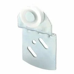 This hanging door roller from PRIME-LINE measures 2-3/4 inches in length and 3-3/4 inches in width, with a maximum weight capacity of 60 pounds. It is designed for use in sliding or bypass door applications in industrial and commercial settings. Sold as a pair (1 PR).