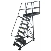 BALLYMORE Rolling Cantilever Ladder: 6.7 ft Platform Ht, Unassembled, Locking Casters, Steel (MPN CL-8-42-P)