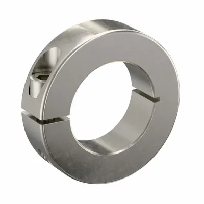 RULAND MANUFACTURING Shaft Collar: 1-Piece, Metric, Round, Clamp-On, 32 mm Bore Dia - Stainless Steel Shaft Collars