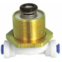 Valve cartridge assembly for drinking fountains, includes regulator valve body. Used to control water flow and pressure in fountain systems