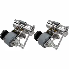 Truck rack mounted tie downs secure cargo loads to truck racks, preventing shifting during transport. They are used for load restraint on service bodies or flatbed racks in applications such as construction, landscaping, and logistics.