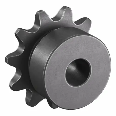 TSUBAKI Sprocket: One-Sided Hub, For Single Strands, 35, 11 Teeth, 1.331 in Pitch Dia - Size 35 Plain-Bore Roller Chain Sprockets