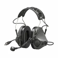This wired over-the-head headset provides 23 dB NRR hearing protection and supports listen-and-talk two-way radio communication. The gray cups are non-foldable. Includes user instructions. Not intrinsically safe.