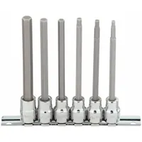 WESTWARD Socket Bit Set: 1 - 25 Pieces, 3/8 in Drive Size, 6 Pieces, 4 53/64 in Overall Lg, SAE (MPN 54TM26)