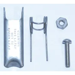 Latch assembly for hoist hooks, rated for a compatible load capacity of 14,200 lb. Used in industrial lifting operations to secure loads and prevent accidental disengagement during hoisting.