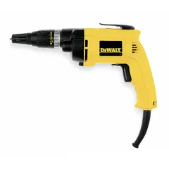 This corded drywall screw gun features a 1/4-inch drive and delivers up to 132 in-lb of torque. It operates on 120 V AC power with a trigger switch and pistol grip design. Suitable for driving screws into gypsum board and light-gauge steel studs in drywall installation.